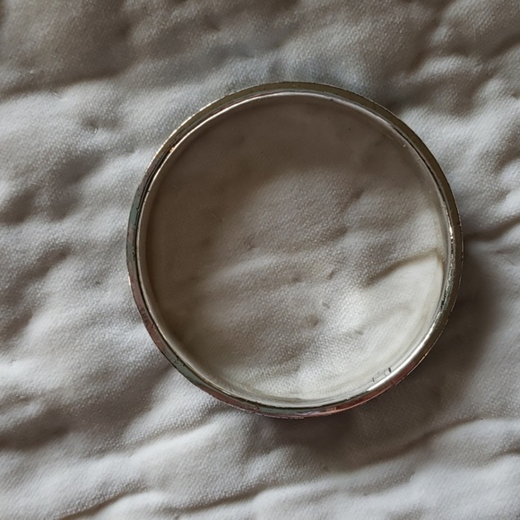 Silvertone and blue enamel bracelet - Picture 2 of 4